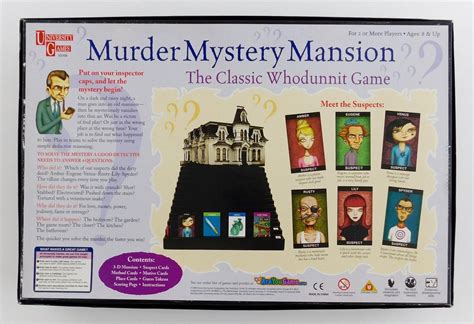 Murder Mystery Mansion Board Game by University Games 2008 New ...