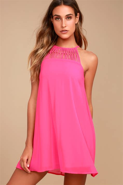 Cute Fuchsia Dress - Swing Dress - Caged Dress - Lulus