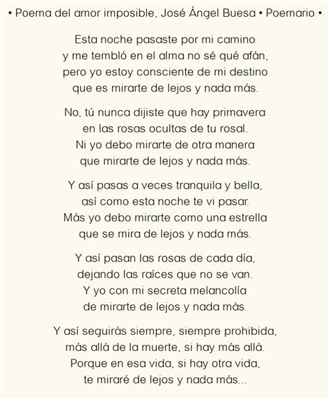 Poema del amor imposible, José Ángel Buesa: Poema original