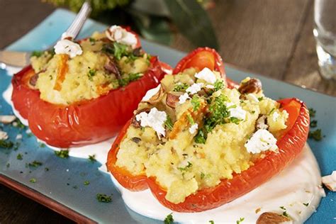 Couscous Stuffed Capsicum with Yoghurt & Tahini – You Plate It ...