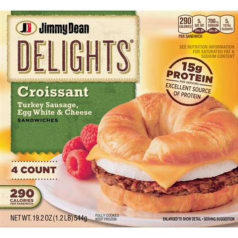 Jimmy Dean Delights® Turkey Sausage, Egg White & Cheese Croissant ...