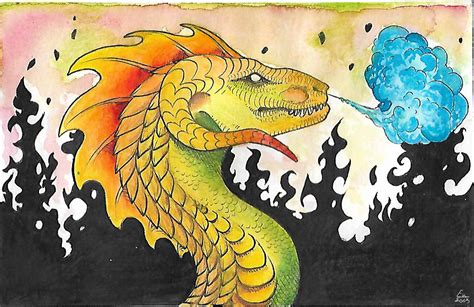 Watercolor dragon by EviDairaDragon on DeviantArt