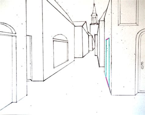 Single Point Perspective Drawing of a Street - Happy Family Art