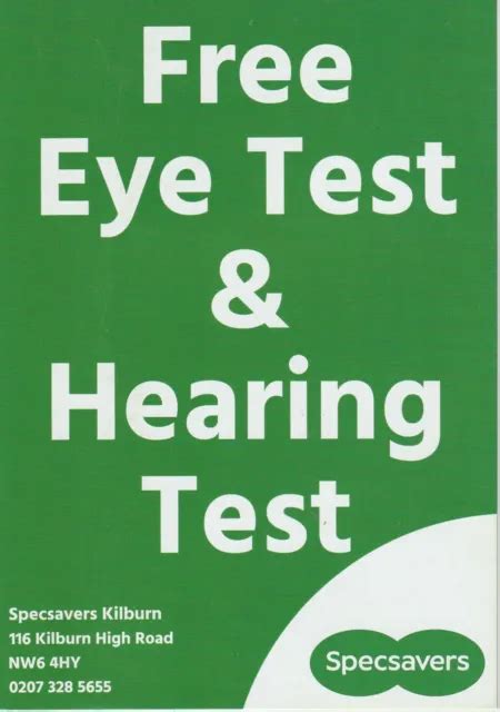 SPECSAVERS EYE & Hearing Test Voucher £6.00 - PicClick UK