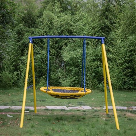 Kinbor Outdoor Children Swing Garden Fun Swing Set Backyard UFO Swing ...