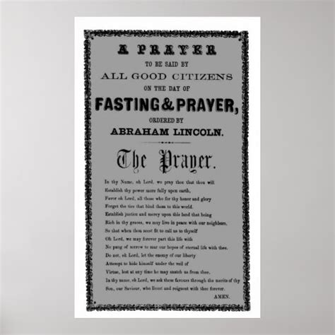 Abraham Lincoln PRAYER for All Good Citizens Poster | Zazzle