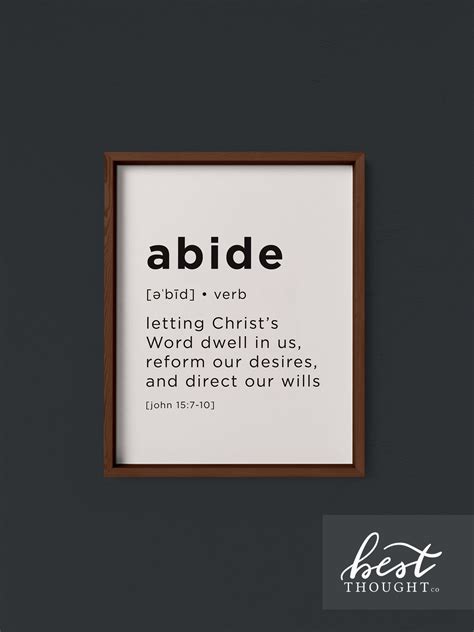 Abide Print / Definition Print / Bible Print / Abide With Me / - Etsy ...