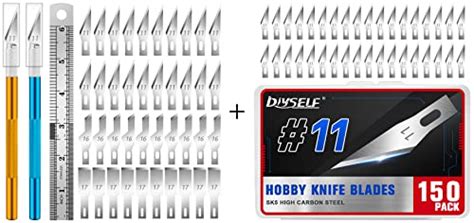 2 Pcs Hobby Knives with 40 Pcs Hobby Knife Blades & 150 Pcs High Carbon ...