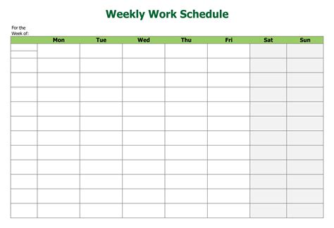 Printable Free Weekly Employee Work Schedule Template