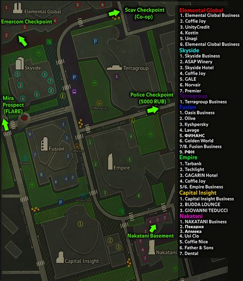 Ground Zero Ingame-map with Extracts/POIs Marked : r/EscapefromTarkov