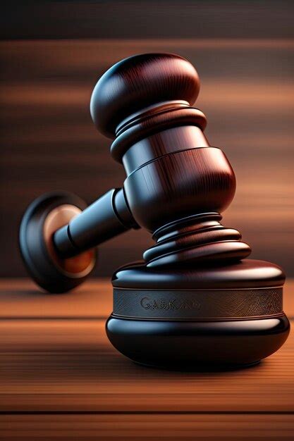 Premium AI Image | Black wooden gavel hammer closeup