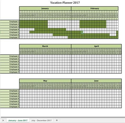 Vacation Excel Template