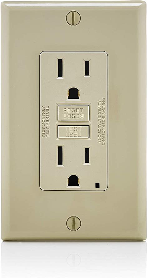 Leviton 15 Amp Self-Test SmartlockPro Slim Duplex GFCI Outlet, Ivory ...