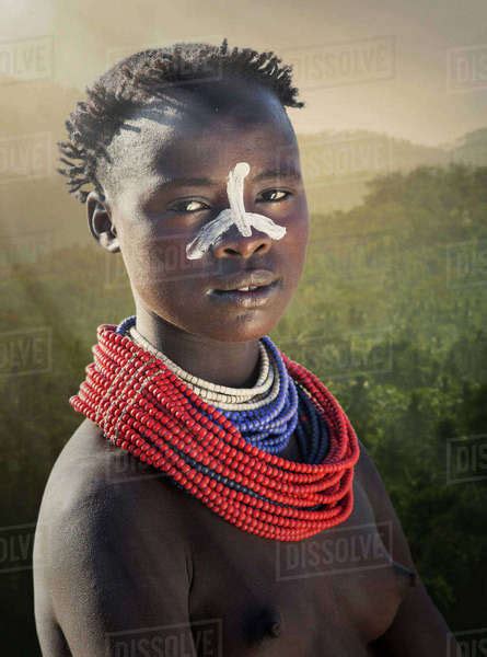 Young woman of the Karo Tribe, Omo Valley, Ethiopia - Stock Photo ...