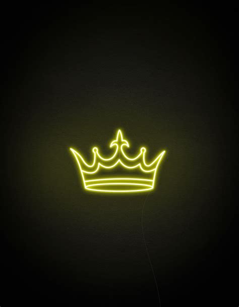 Golden Crown Neon Sign - Add Royalty Piece To Your Home