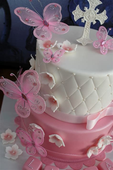 Sandy's Cakes: Layla's Pretty Pink Christening Cake