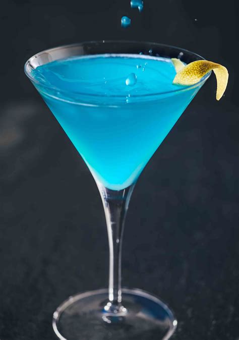 Vibrant Blue Martini with Monin Blue Curacao