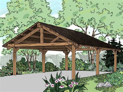 Carport Plan, 051G-0048 20X20 | Carport plans, Diy carport, Carport designs