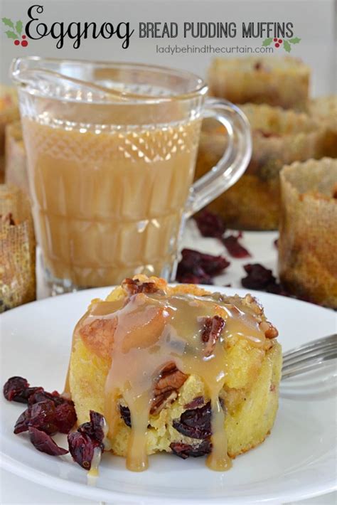 Eggnog Bread Pudding Muffins