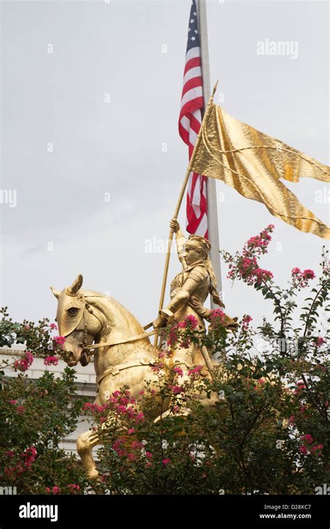 LA, New Orleans, French Quarter, statue of Joan of Arc, Maid of Orleans ...