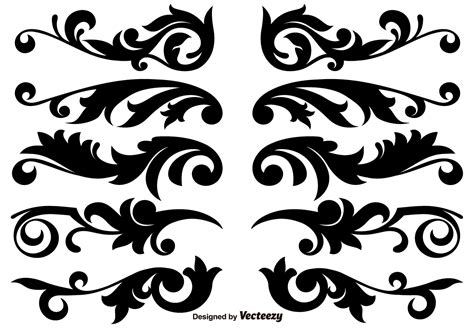 Scroll Works Design, Ornamental Decorative Vector Elements 116042 ...