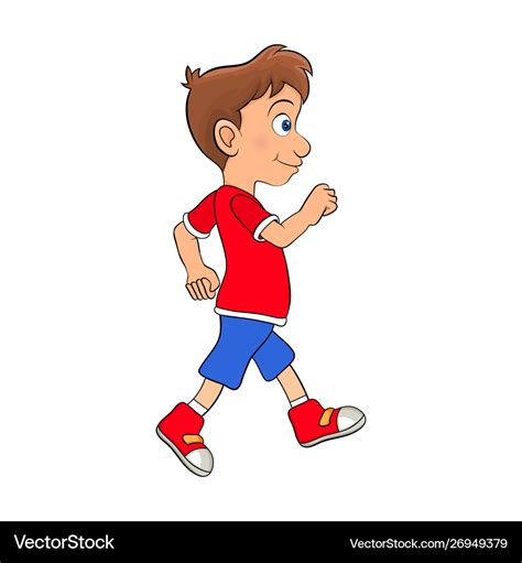 Preschool boy walking cartoon design isolated Vector Image