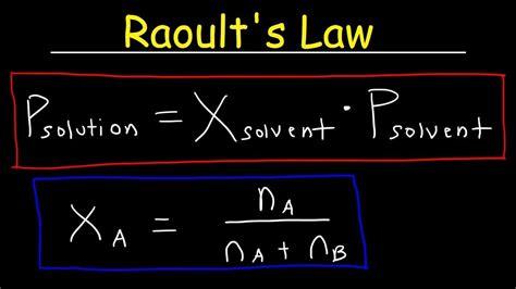 Raoult's Law - How To Calculate The Vapor Pressure of a Solution - YouTube