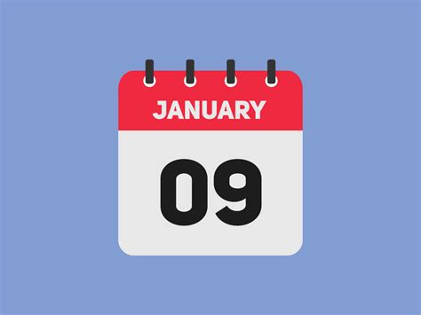 january 9 calendar reminder. 9th january daily calendar icon template ...