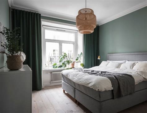 Slate Green and Grey Bedroom Color Scheme