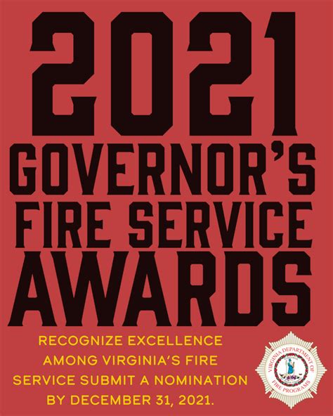 2021 Governor’s Fire Service Awards – Virginia Department of Fire Programs