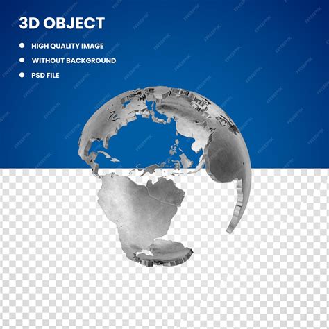 Premium PSD | 3d earth globe continents