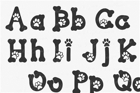 Lucky Paw Font | Pet Paw Font | bones and paw Letters (734775) | Themed ...