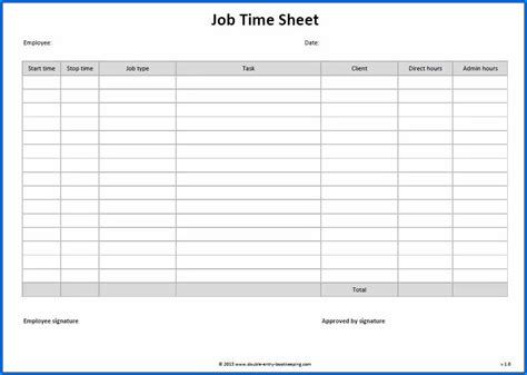 Timesheet Samples Free | HQ Printable Documents