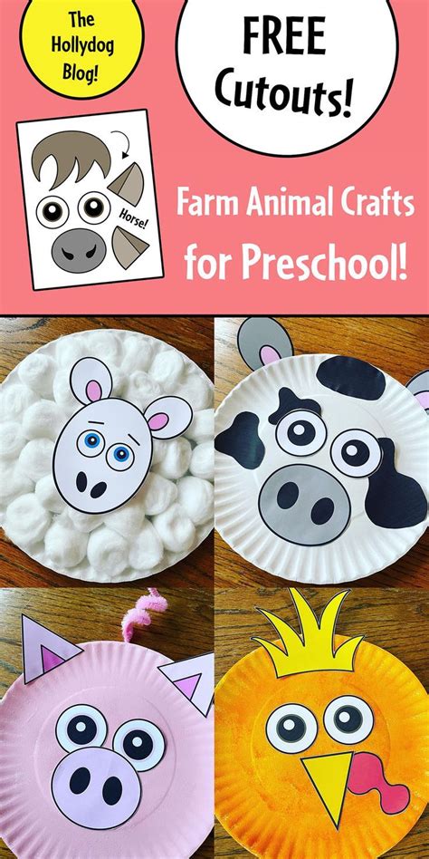 Farm Animal Crafts for Preschool! (FREE cutouts!) | Preschool farm ...