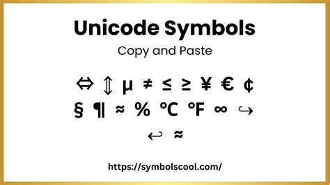 Unicode Symbols Copy Paste