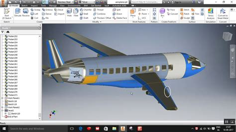 Preview of an airplane, powered by Autodesk Inventor. - YouTube