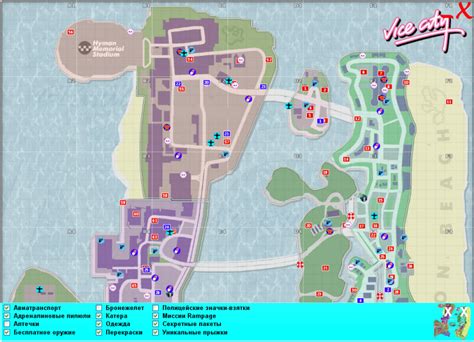 Grand Theft Auto: Vice City: A detailed map of the location of all ...