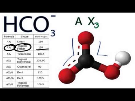 HCO3- Molecular Geometry / Shape and Bond Angles - YouTube