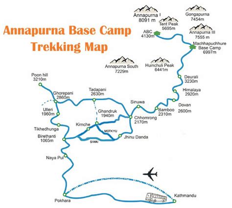 Annapurna Base Camp Trek Map: Cost, Itinerary, Weather, Guide