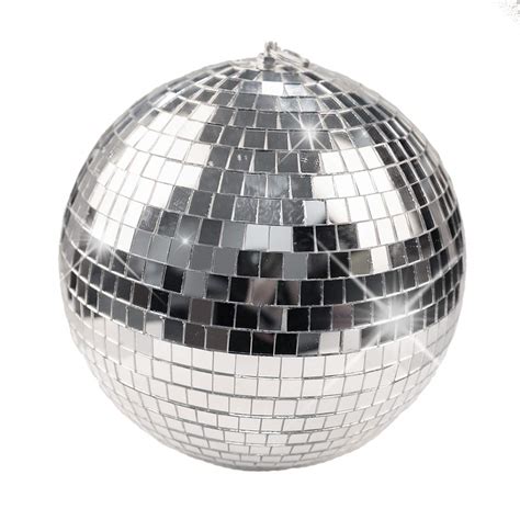 Boshen 10" Disco Mirror Ball with Hanging Ring Silver Party Disco Ball ...