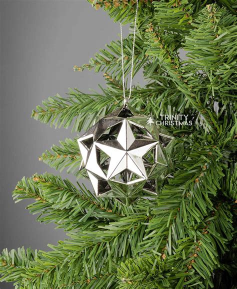 Buy Metallic Silver Christmas Tree Star Decorations Online