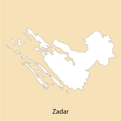 alto calidad mapa de zadar es un región de Croacia 21847005 Vector en ...