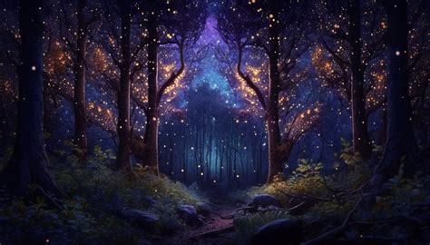 5 Night Forest Wallpaper Images Enchanted Forest Desktop - Etsy Australia