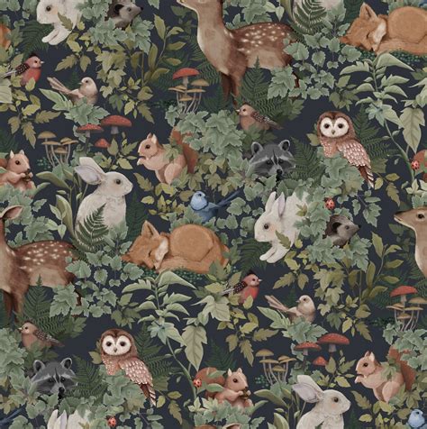 Woodlands Wallpaper | Woodland wallpaper, Nursery wallpaper, Animal ...