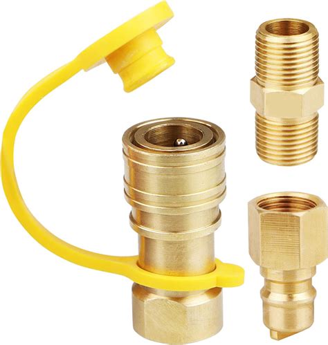 EXCELFU 3/8 Inch Natural Gas Quick Connect Fittings, LP Gas Propane ...