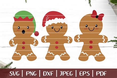 Gingerbread SVG, Christmas Gingerbread Man Cut Files