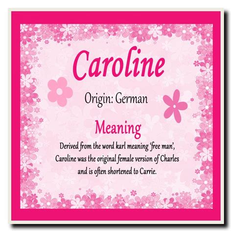 Caroline Personalised Name Meaning Coaster - The Card Zoo