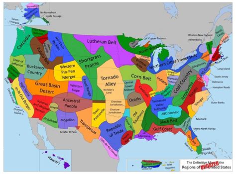 A definitive map of U.S. regions | Us map, Map, Amazing maps