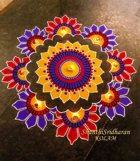 Pin by Viji Chidam on Rangoli | Rangoli designs flower, Diwali design ...