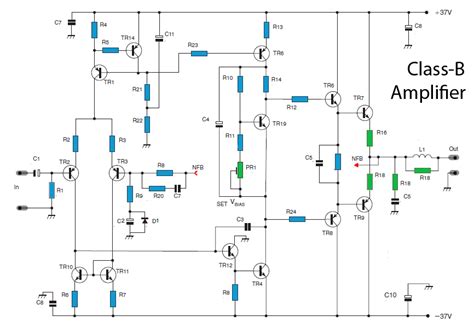 50W Class-B power amplifier circuit - Power Amplifier